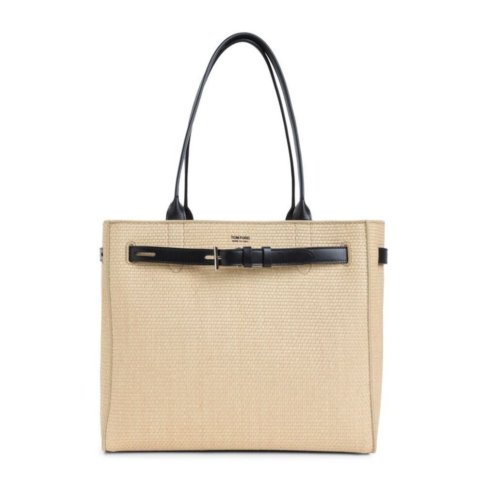 Raffia Smooth Calf Medium Tote Women